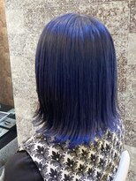 エイム ヘア デザイン 町田店(eim hair design) ブルーブラック/ネイビーブルー/外ハネミディ/透明感カラー/町田