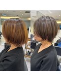 50代60代絶壁解消白髪ぼかし髪型ハイライト前髪山口