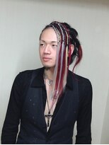 エクステ専門店ミキ 横浜店(MIKI) メンズコーンロウ♪前髪人毛ブレイズ♪ワインレット/グレー