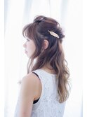 ピンアレンジ×ハーフアップ