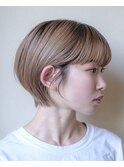 耳かけショート#ベージュ#ダブルカラー＃ケアブリーチ#豊橋#豊川