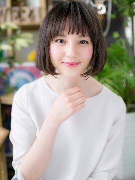 カバーヘア ブリス 大宮西口(COVER HAIR bliss) 甘辛オン眉黒髪ダークアッシュぱっつんボブc4大宮20代30代40代!