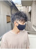 ゆるめスパイラルパーマ無造作束感黒髪マッシュ【BLAZE 大庭】