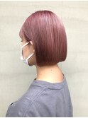 ピンクカラー　ピンクラベンダー　ミニボブ担当中西