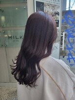 ヘッツ 仙台駅前店(HETTU)&nbsp;黒髪/グレーベージュ/レイヤーロング/前髪パーマ/仙台