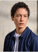 アッシュブラック/スパイキーショート/短髪/刈り上げ/ビジネス