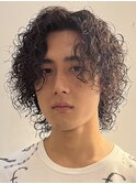 メンズミディアムパーマスパイラルパーマロン毛熊本下通