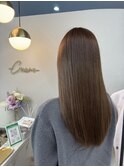 髪質改善ツヤ髪縮毛矯正 透明感ブリーチなしカラー
