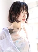 切りっぱなし/ぱっつん/前下がり/アッシュブラウン/FIEL東戸塚