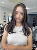 ハイライトカラーミルクティーベージュレイヤーカット