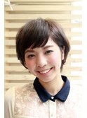 ツヤダークブラウン☆重めマッシュボブスタイル