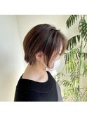 ナチュラルハイライト×耳掛けショート