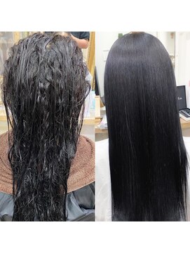 アンフィユヌキャトル(AnFye une Qatll) 高難易度ジュエリーシステム縮毛矯正【CARULE】で艶髪ストレート