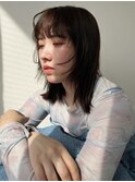 顔周りレイヤー ウルフ ブラウン レイヤーカット【鹿児島中央】