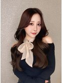 ショコラブラウン×秋色くすみベージュ×天神美容室【ayana】