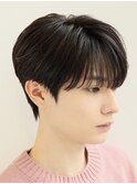 韓国ヘアコンマバング韓国マッシュセンターパートパーマ黒髪
