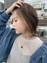 ロンドプランタン 恵比寿(Lond Printemps)&nbsp;ブリーチホワイトベージュダブルカラーインナーカラー前髪顔周り