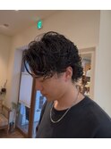 グランジパーマ　常田大季ヘア　ミディアムヘア