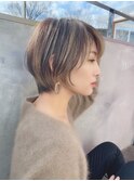 ミニウルフレイヤーカット顔周りカット前髪カットショート/大宮