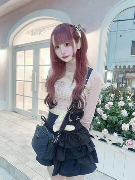 オズ 梅田店(OZ) ピンクベージュ×裾カラー黒/バージンレミーエクステ40枚