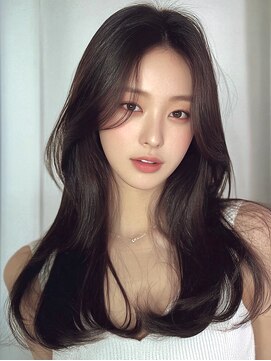 フレイムスヒュー 高崎店(FRAMES HUE) 韓国ハッシュカット×艶ショコラベージュカーテンバング高崎