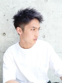 メンズヘアトーキョー 原宿(MEN'S HAIR TOKYO) リバースパーマ/刈り上げショートレイヤー/アップバング/黒髪