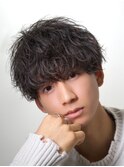 メンズ　ツイストスパイラル刈り上げマッシュスパイラルパーマ