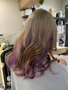 ラコスタ(LaCosTa) ミルクティーグラデーションピンクカラー×セクションカラー