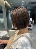 大人綺麗ボブ/藤沢/髪質改善縮毛矯正/ショート/脱白髪染め透明感