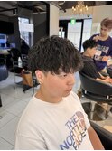 ツイストスパイラルパーマ メンズパーマ 波巻きパーマ 眉毛