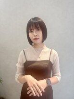 フレーム 博多店(FRAME)&nbsp;コンパクト切りっぱなしボブ×チェリーレッドカラー【福岡博多】