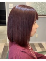 ランソ 成田店(RUNSO)&nbsp;ワンレンボブ×レッドヴァイオレットカラー