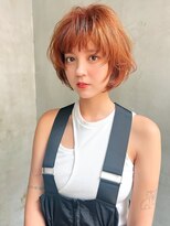 アメリ 新宿(Ameri) Ameri【新宿】ふんわりボブ×アッシュオレンジ