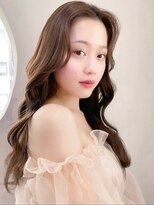 レア 表参道(L'ea)&nbsp;くびれヘアアプリコットオレンジ夏ヘアハイライトカラー