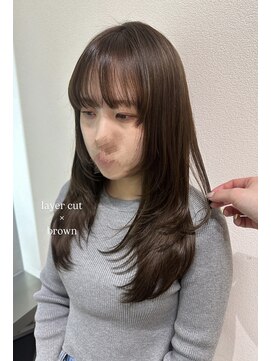 ロウ 札幌(ROW) レイヤーカット/ブラウンカラー/韓国ヘア/髪質改善