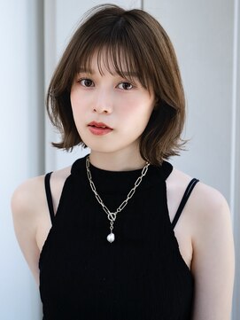 エインアンリー 明治神宮前(AIN.ANLY.) 5くびれヘアプリコットオレンジハイライトカラーボブパーマ小顔