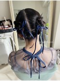ショートボブアレンジ/結婚式ヘアセット/お呼ばれヘアセット