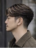 浦和メンズハイライトカラーメッシュカラーセンターパート