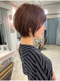 大人ガーリー/ミディアムレイヤー/似合わせカット/ハイライト