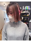10代20代30代ロングレイヤーインナーカラー小顔丸みボブディ