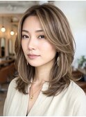 40代50代/白髪ぼかし/ミディアムレイヤー/ハイライト