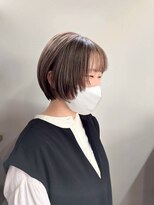 ヘアメイクボッカ(hair make Bokka)&nbsp;丸みショートボブ×ベージュ