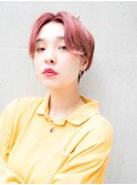 夏ショート 簡単スタイリング ベリーピンク