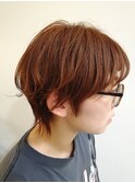 ショートマッシュウルフ×ベージュ