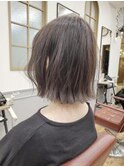 グレージュブラウン×外はねボブ☆
