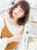 ★斜めバング×キャラメルベージュAラインボブ20代30代40代★8