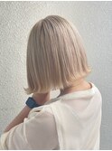 切りっぱなしハイトーンボブダブルカラーブリーチカット髪質改善