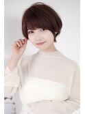 大人可愛い20代30代40代黒髪前下がりショートボブ丸みショートs1