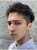 【ツーブロ大人ビジネスアップバングツイストスパイラルパーマ】