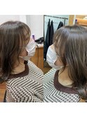 くびれ巻きグレージュカラー